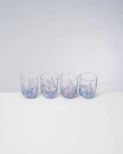 Alegria - Set of 4 glasses large drops lilac