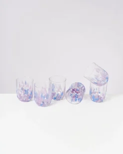 Alegria - Set of 6 glasses large drops lilac