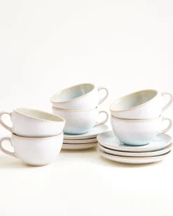 Areia 6-Piece Set Cappuccino Cup & Small Saucer classic azure