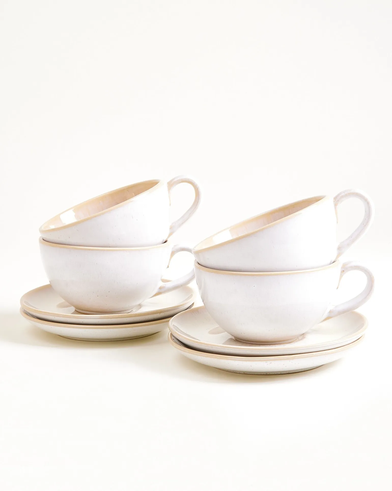 Areia 4-Piece Set Teacup & Large Saucer classic sand