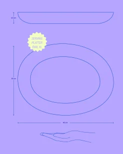 Areia Servierplatte XL oval grau