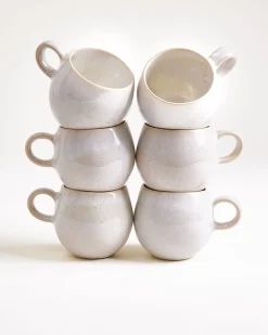 Areia - Set of 6 Mugs small white