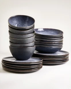 Areia - Tableware set black 24 pieces