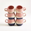 Bica - Set of 6 Espressocups pink navy cream