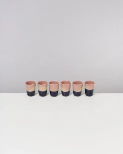 Bica - Set of 6 Espressocups pink navy cream