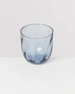 Calma - Set of 6 glass small swirl blue
