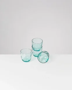 Calma - Set of 4 glass small swirl green