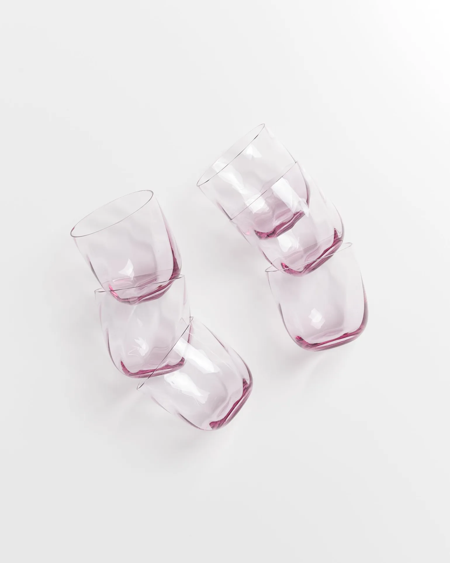 Calma - Set of 6 glass small swirl purple