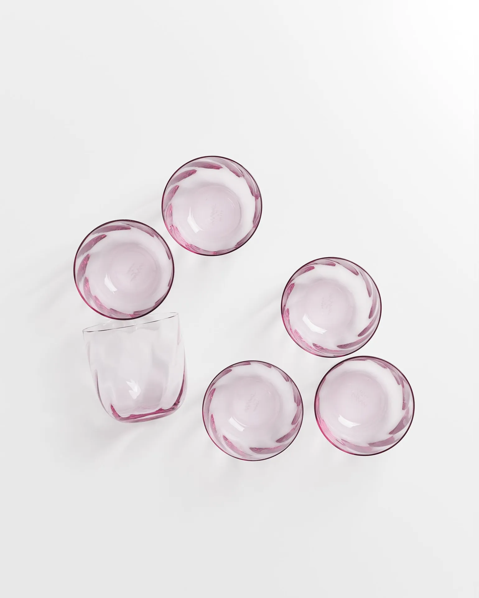 Calma - Set of 6 glass small swirl purple