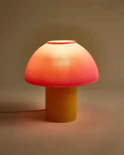 Cogumelo - Glass lamp pink yellow