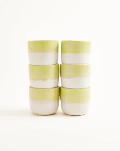 Coimbra - Set of 6 cups small lime lilac