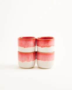 Coimbra - Set of 4 cups small pink cream