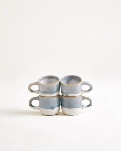 Coimbra - Set of 4 Espressomugs greyblue
