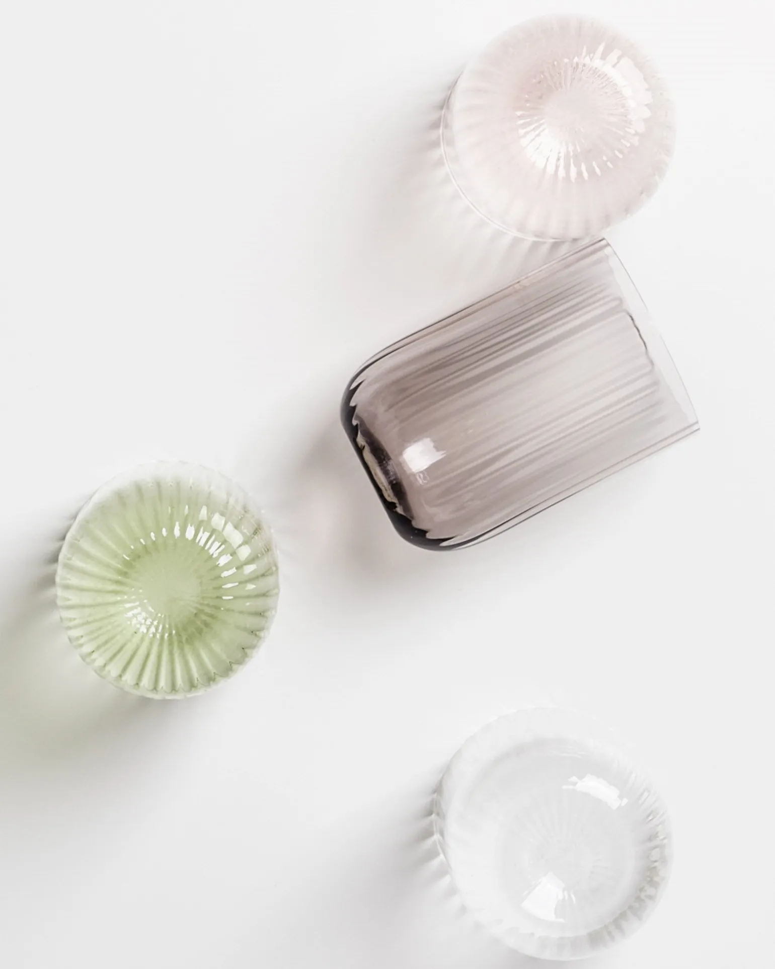 Joia Glas klein riffled Blush Spark mix 4er-Set