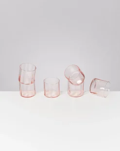 Joia - Set of 6 glasses flower pink opal
