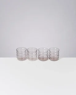 Joia - Set of 4 glass small bubble amethyst