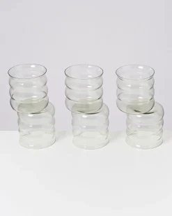 Joia - Set of 6 glass small bubble emerald