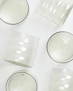 Joia - Set of 6 glass small bubble emerald