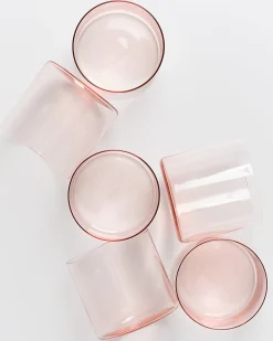 Joia - Set of 6 glass small pink opal