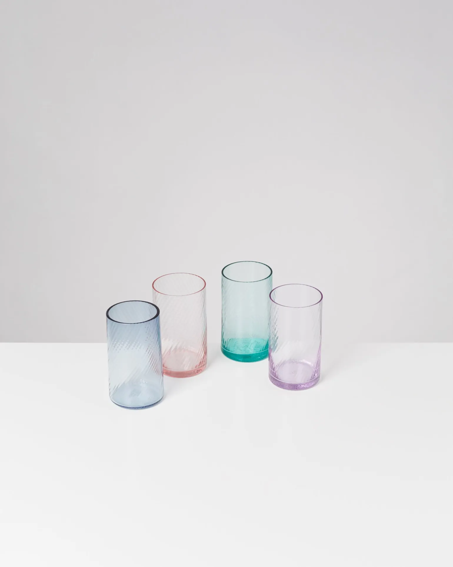 Leiria - Glass riffled blue