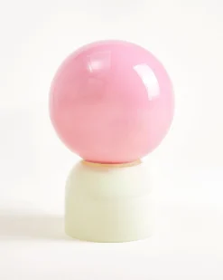 Lumo - Glass lamp pink light green