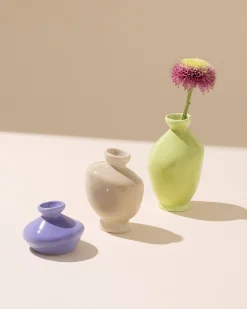 Mino - Vase S Set of 3 cornflower sand lime