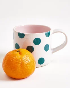Nódoa Tasse groß gepunktet rosa grün 4er-Set