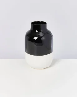 Nuno vase L - black white