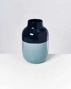 Nuno vase L - navy lightblue