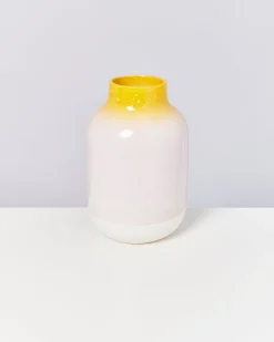 Nuno - Vase L speckled yellow pink