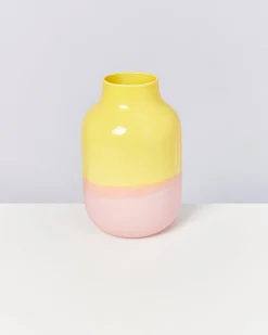 Nuno vase L - yellow rose