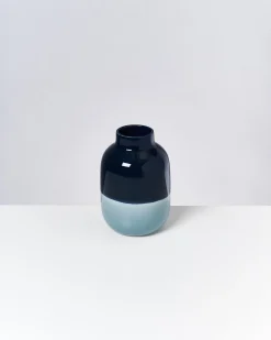 Nuno vase M - navy lightblue