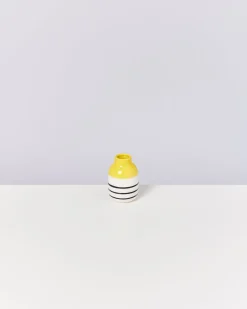 Nuno vase S - yellow black striped