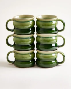 Ombra Tasse klein bubble grün dunkelgrün 6er-Set