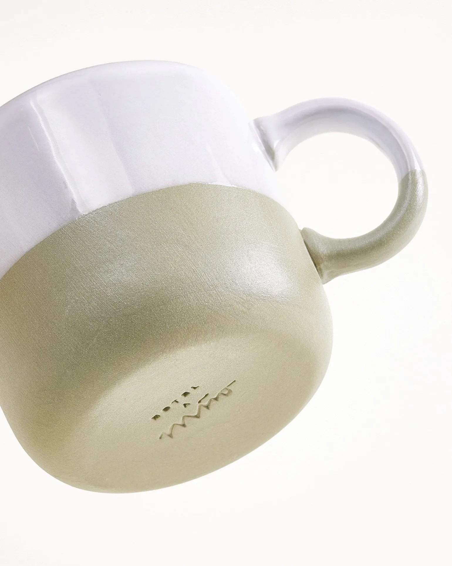 Seda - Set of 4 Mugs small sage green white