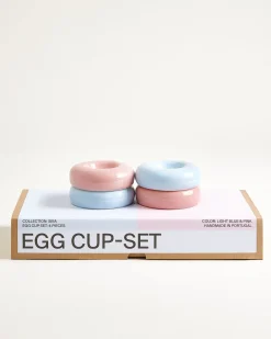 Seia Egg Cups, Light Pink and Light Blue, Set of 4