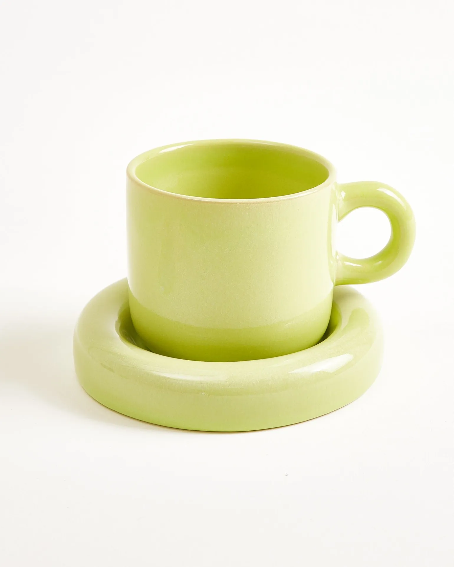 Seia mug & saucer lime
