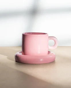 Seia mug & saucer pink